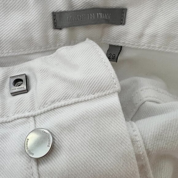 Dior button fly slim 17.5 white men jeans size 29 - Picture 6 of 9